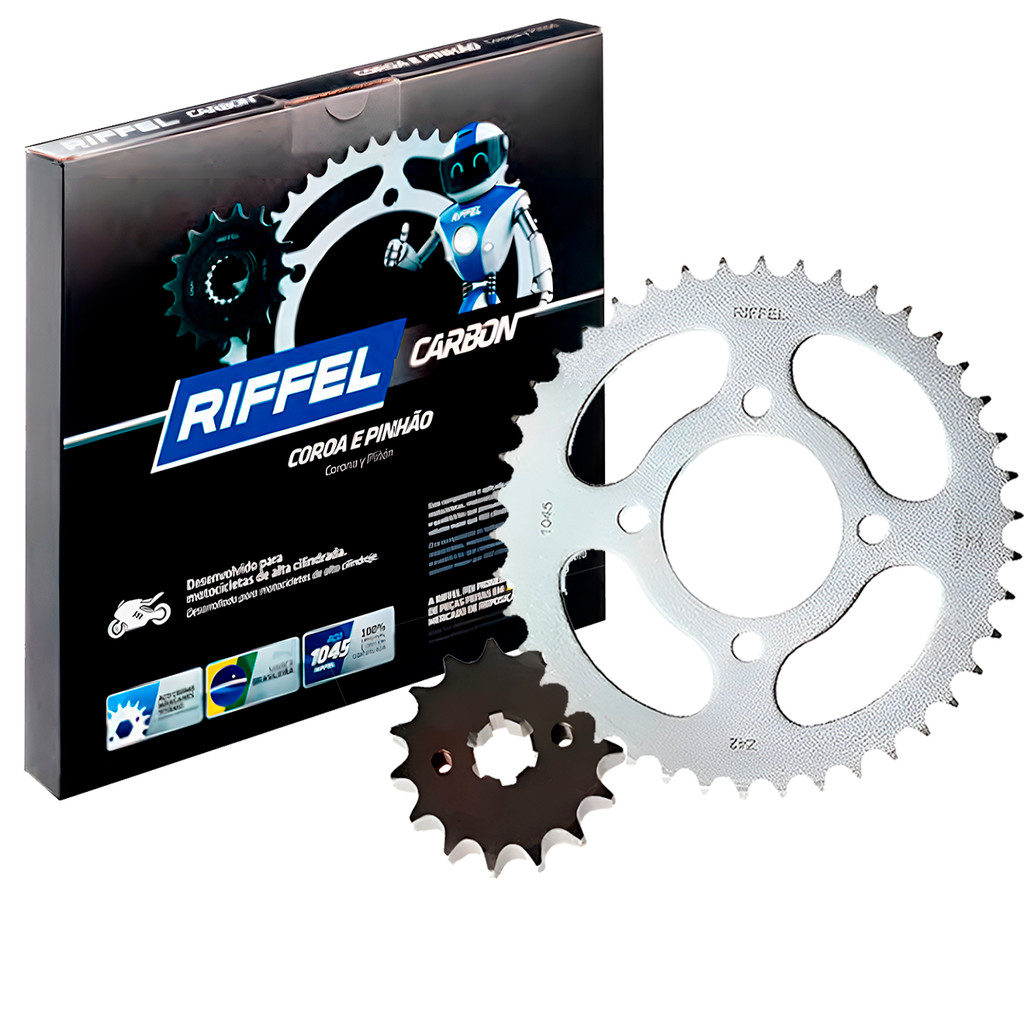 KIT RELAÇÃO KIT CB 600F HORNET 07/13 CBR900 96/99 CBR 600 11/14 43Z X 16Z S/ CORRENTE RIFFEL CARBON 525