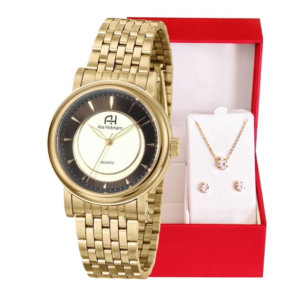 Relógio Champion Ana Hickmann Dourado Luxo AH28955X Original Relógio Feminino Lu