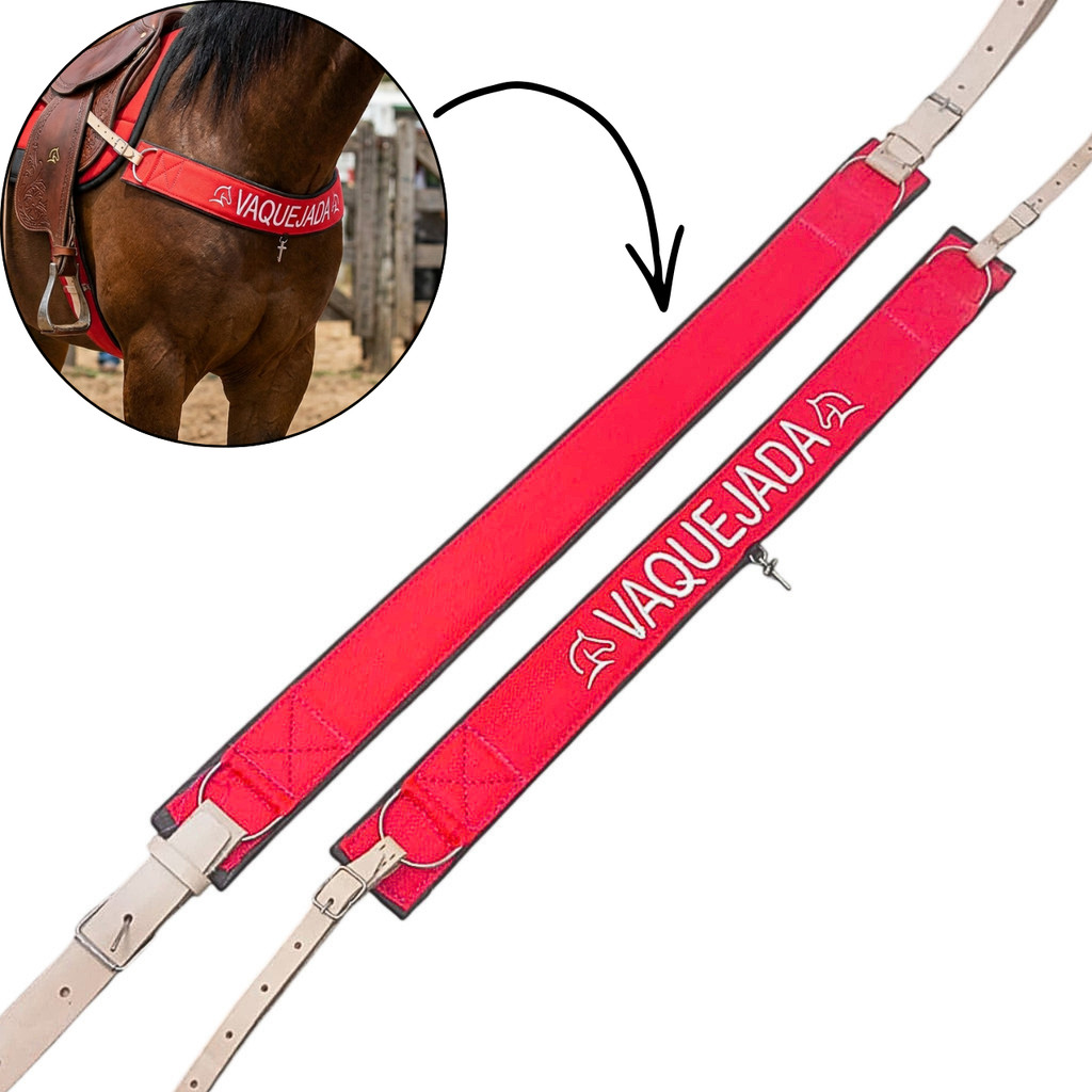 Peitoral Conjunto Cilha Cia Cavalo Vaquejada Bordado  de varias cores
