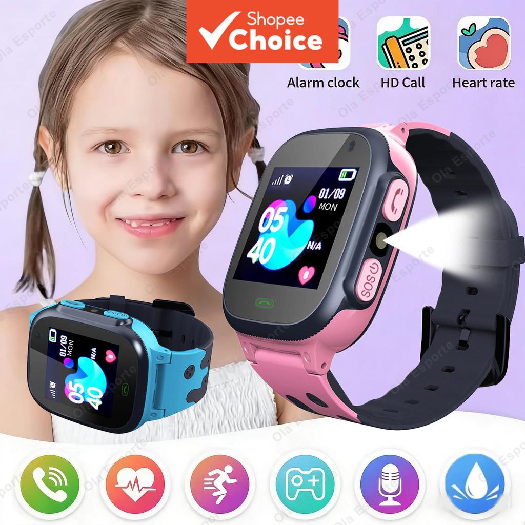 Smartwatch Relógio Inteligente GPS Infantil À Prova D'água Com SOS , Videochamada , Localização Em Tempo Real , Lanterna