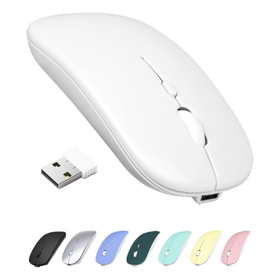 Mouse Bluetooth 2.4G USB Silencioso Ergonômico para Trabalho e Jogos