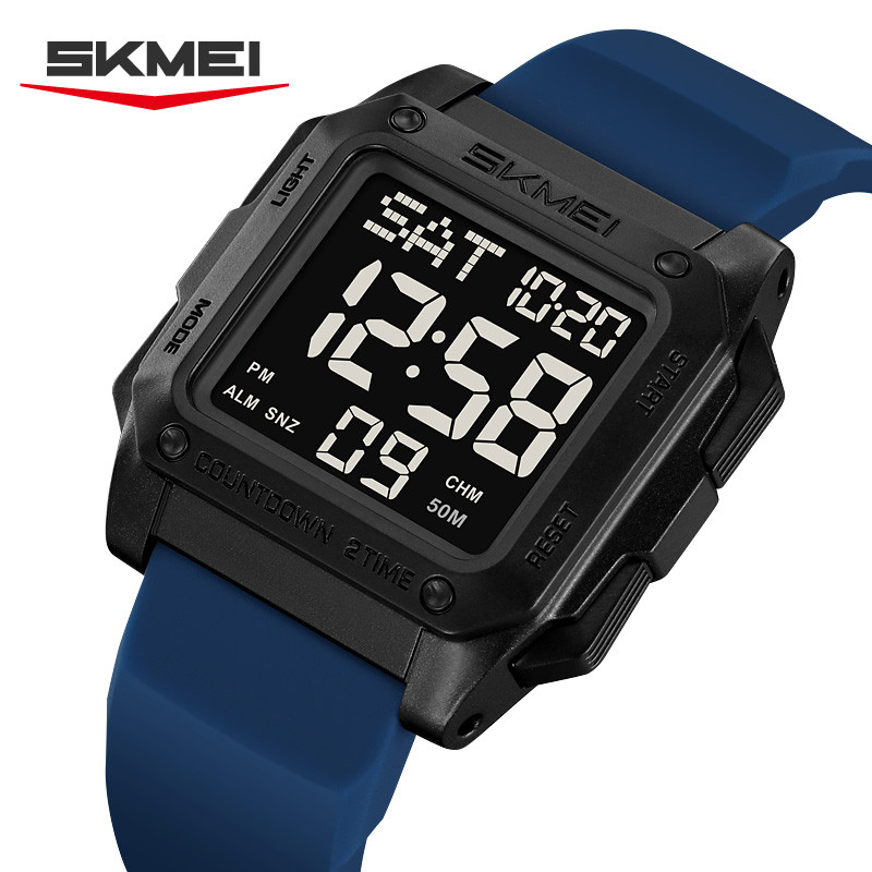 SKMEI 2454 Novo Multifuncional Quadrado Estudante Esporte Relógio Masculino Moda À Prova Dwaterproof Água De Pulso Eletr
