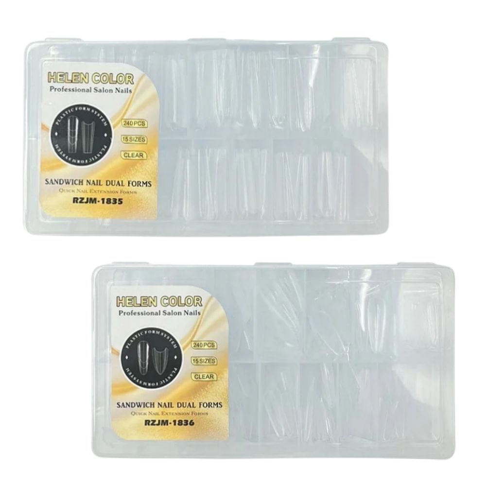 Molde F1 Duplo Sanduiche para Unhas - 240und - Helen Color