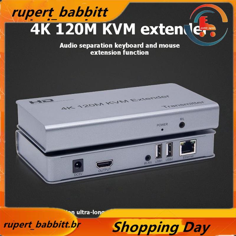 Extensor KVM Compatível Com RJ45 4K USB Áudio HD Sobre Cat6 Loop Out IR Para Mouse Teclado