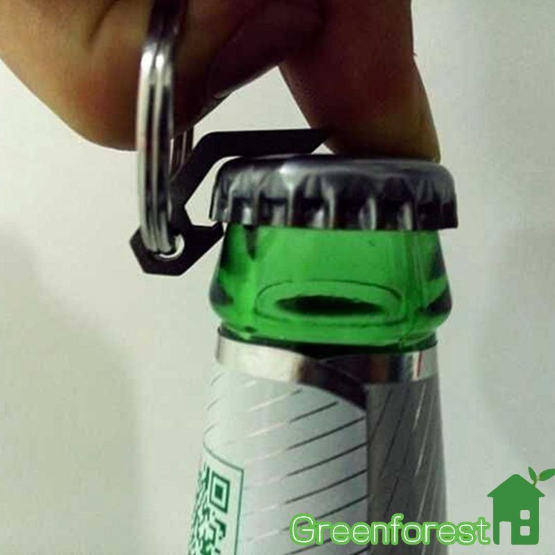 greenfor Multifuncional Chaveiro Compacto Gadgets Abridor Pingente Liga Aço Pequeno Bolso Garrafa Cerveja