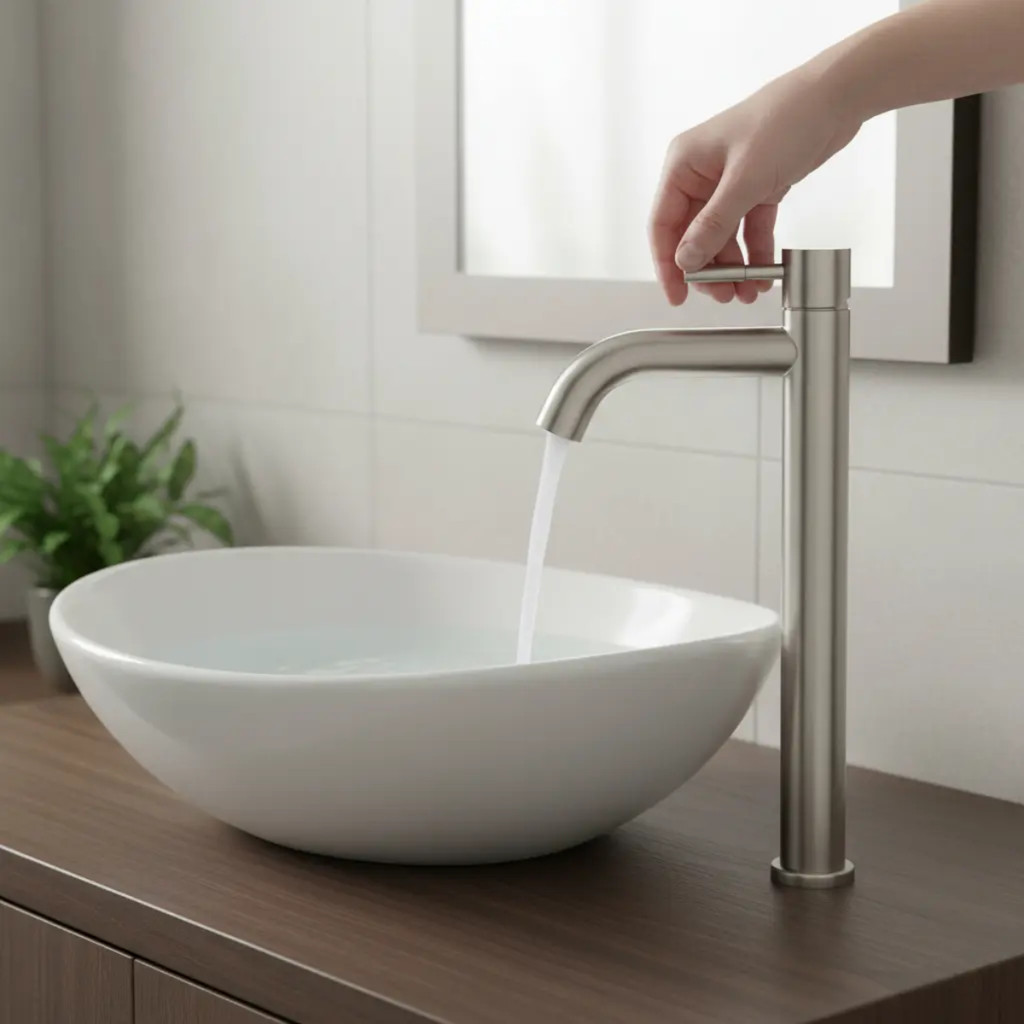 Torneira Clean Baixa Cuba Banheiro Cozinha Inox Escovado 30