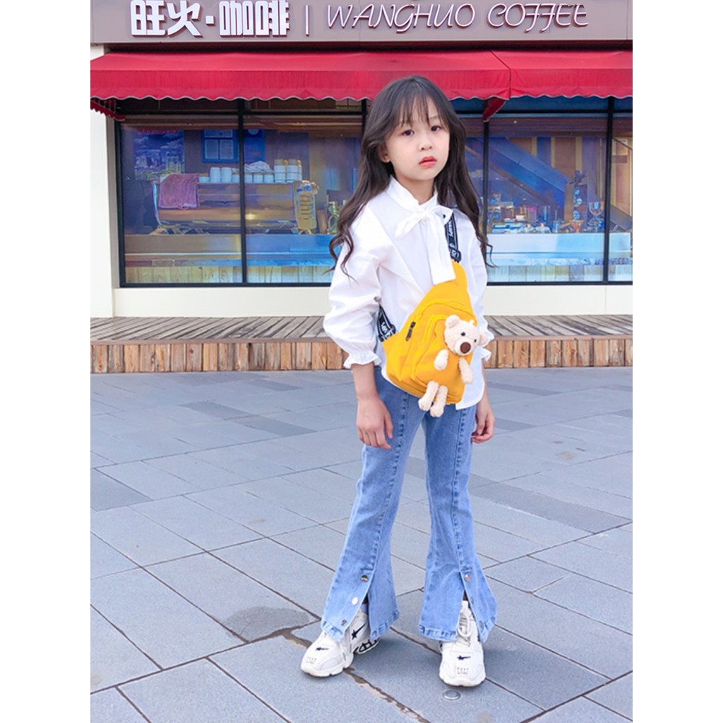 Bonito crianças sacos de cintura versão coreana moda na moda dos desenhos animados crianças sacos do mensageiro do bebê