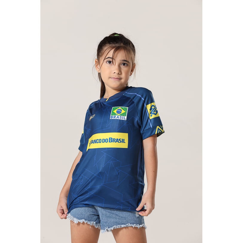 Camisa Jogo 2 Vôlei Brasil Oficial Infanto Juvenil Volt