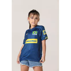 Camisa Jogo 2 Vôlei Brasil Oficial Infanto Juvenil Volt