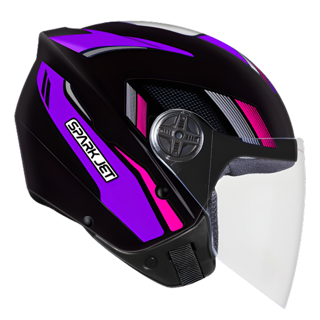 Capacete Ebf Spark Jet Sting  Aberto Rosa Lilas Prata