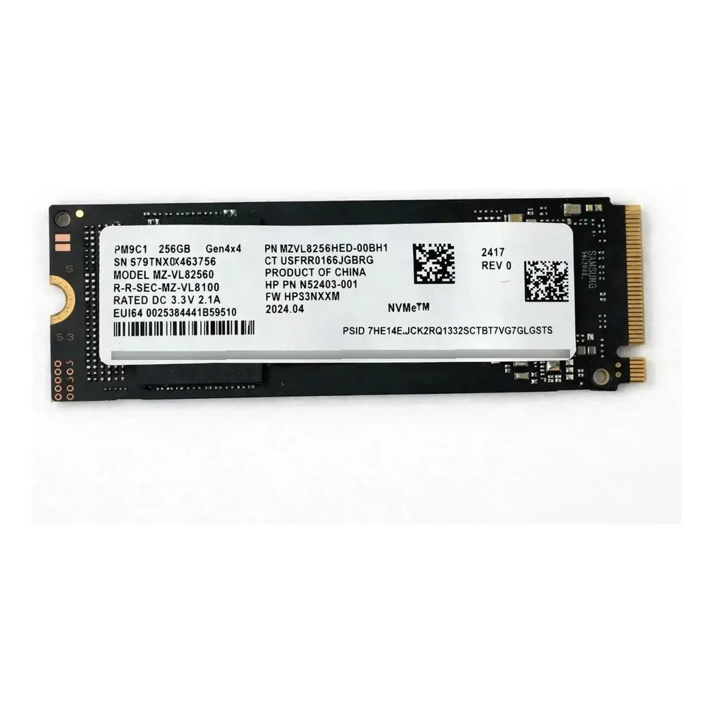 HD SSD M.2 256GB PCI-E NVME PM9C1 MZ-VL82560 SAMSUNG