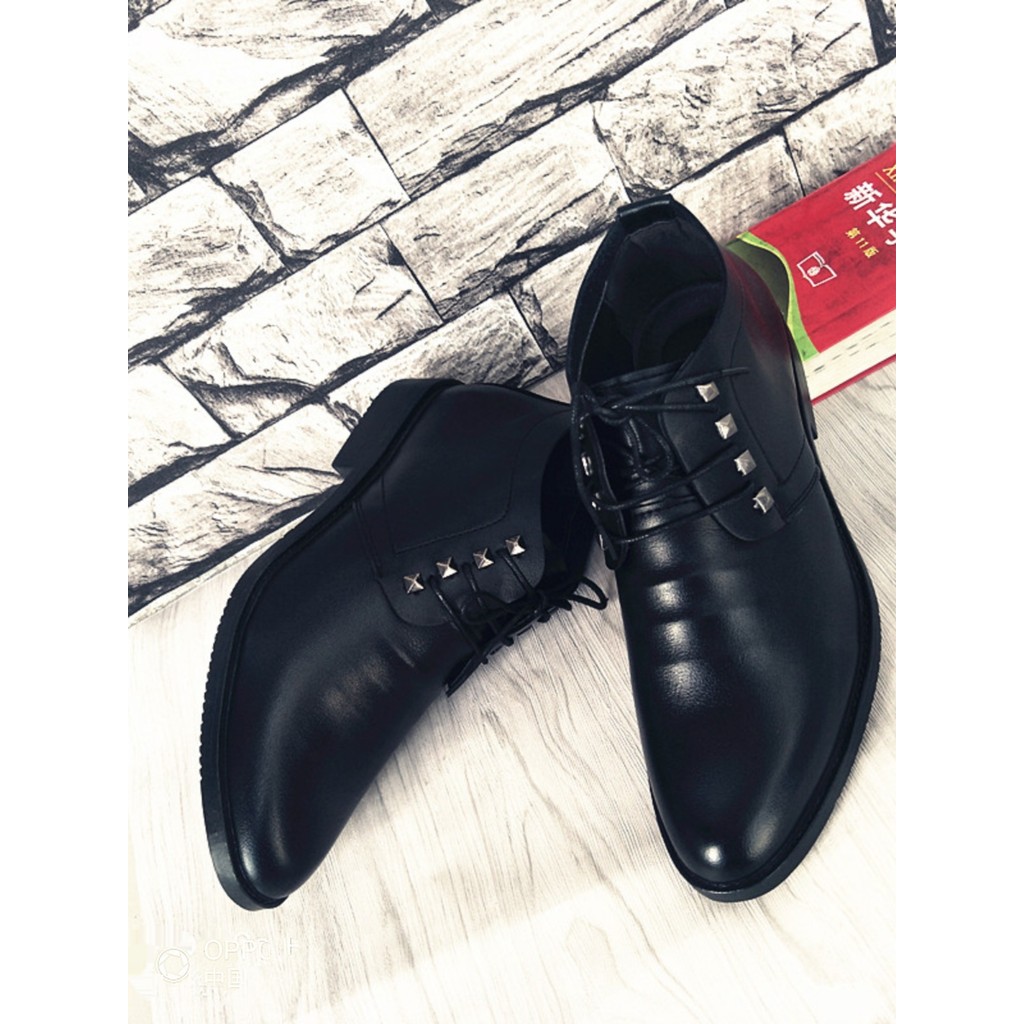 Sapatos de couro masculinos novo estilo britânico All-Match botas curtas negócios Casual versão coreana sapatos formais 