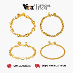 Pulseira De Corrente Banhada A Ouro Vnox Para Mulheres , Joias À Prova D'água Da Moda , Elegante E Delicada , Presente P