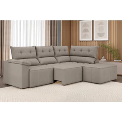 Sofá de Canto 5 Lugares Santorini 230cm Retrátil Luizzi