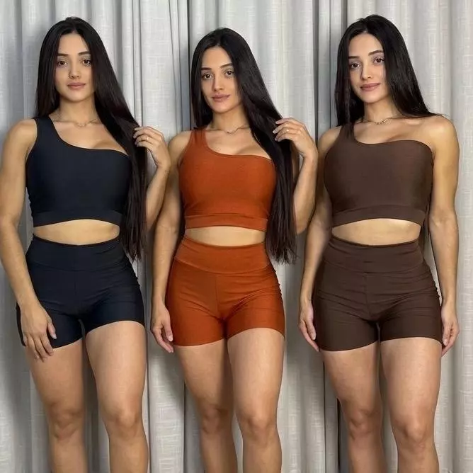 Conjunto Feminino Fitness Power Shape Shorts e Top Cores Versáteis para Treinos e Estilos — imagem 1