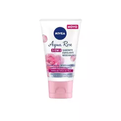 Sabonete, Esfoliante e Máscara Facial NIVEA Aqua Rose 3 em 1 150ml