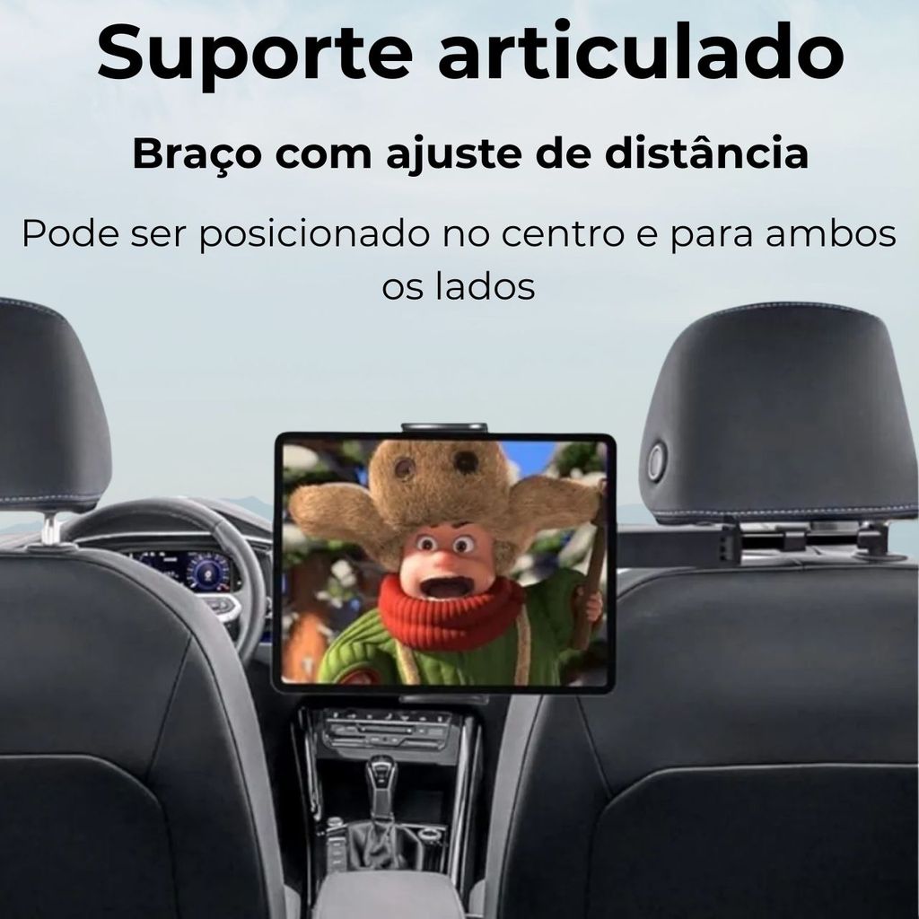Suporte Veicular Para Celular Banco Traseiro 360 Graus Giratória Suporte De Tablet Dobrável E Extensível em Oferta na Shopee