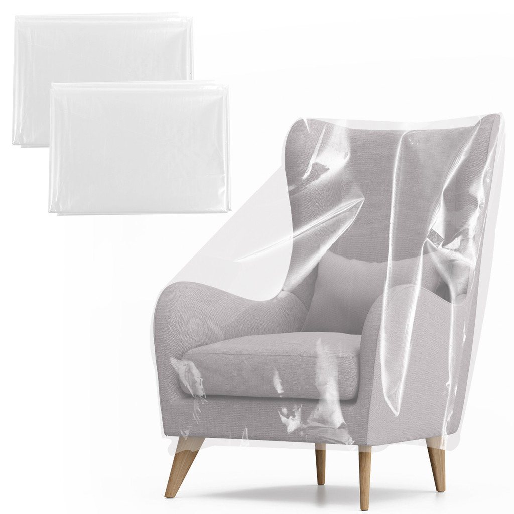 2 Pçs Transparente Sofá Capa De Poeira À Prova Ddustágua Plástico Cadeira Protetor Shopbc4621