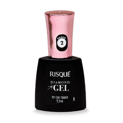 Esmalte Risqué Diamond Gel Top Coat Fixador Hipoalergênico com 9,5ml
