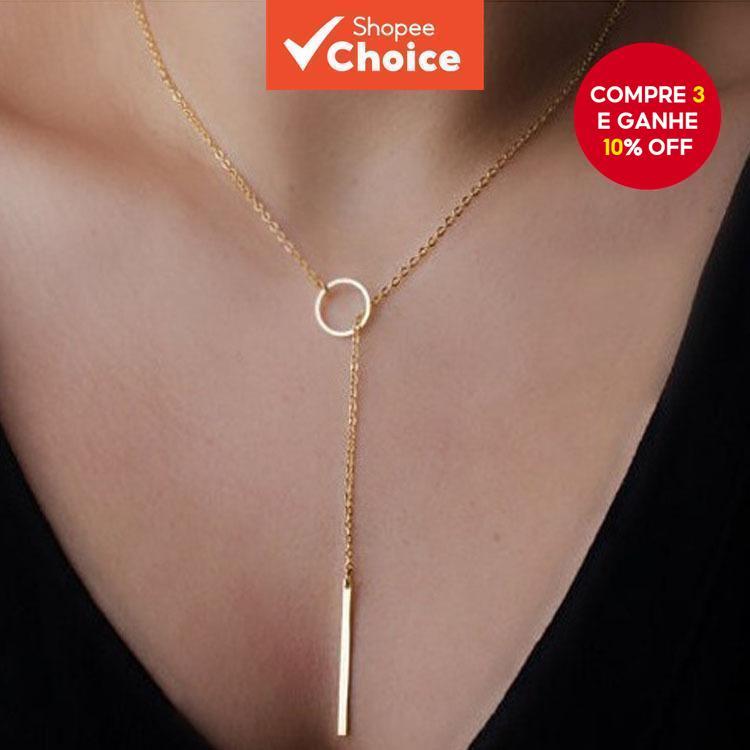 Joias Da Moda Punk – Colar Curto Minimalista Com Círculo De Metal Para Mulheres , Gargantilha Elegante Aparência