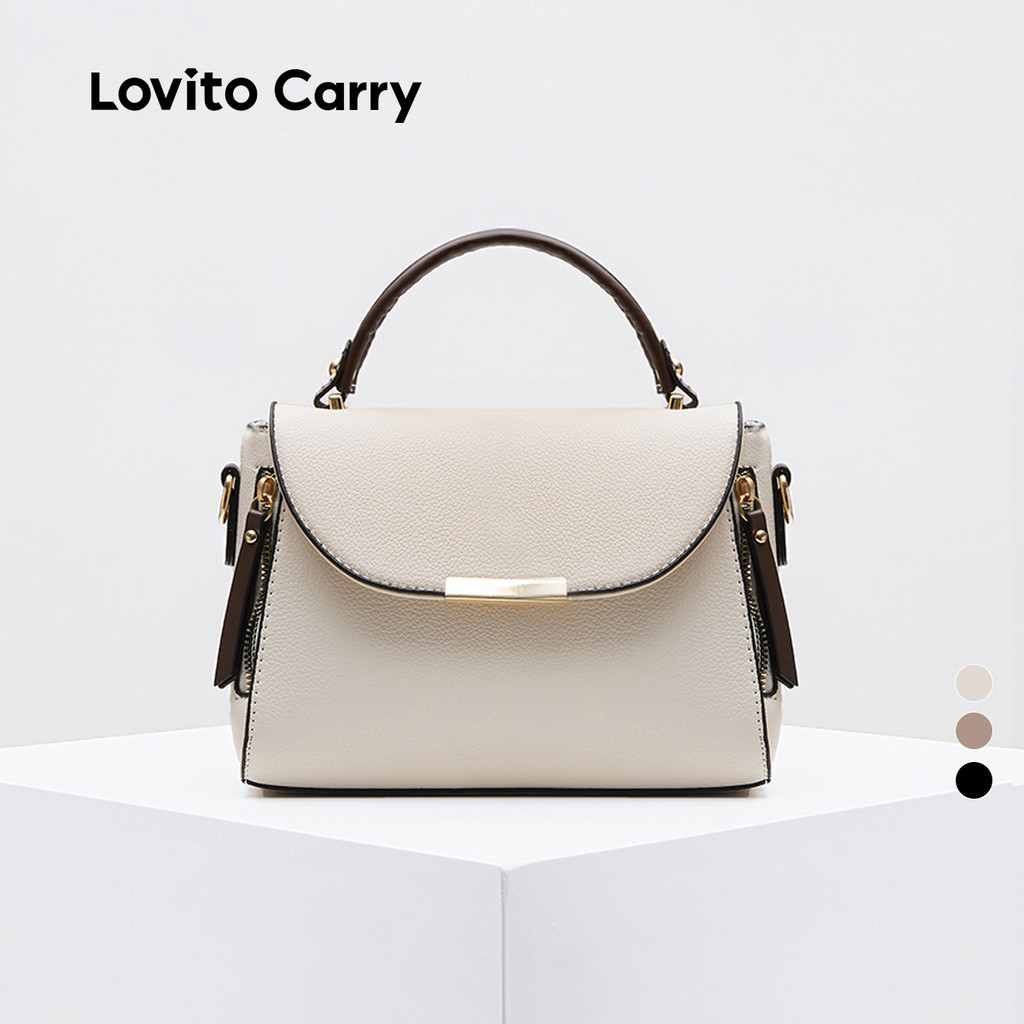 (Lovito Carry) Bolsa Feminina em Formato Quadrado Pequeno Lisa LFAR9075 em Oferta na Shopee
