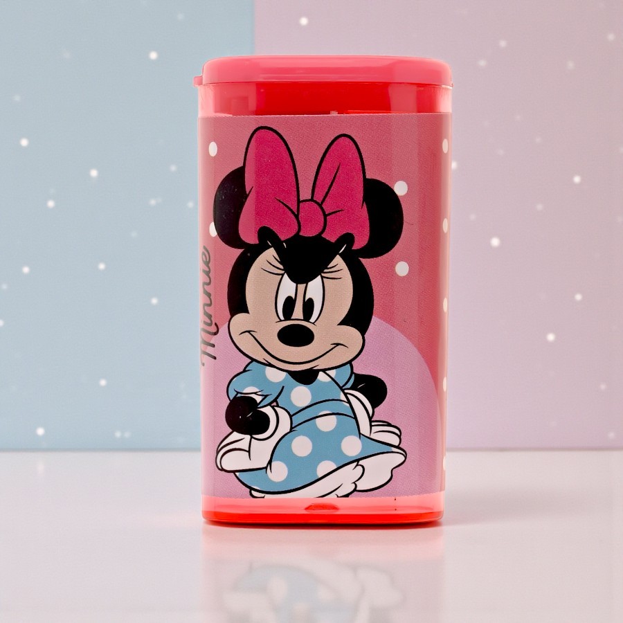 Apontador Minnie - Rosa Poá - Simples - 5cm - Disney Original - 1 unidade - Rizzo