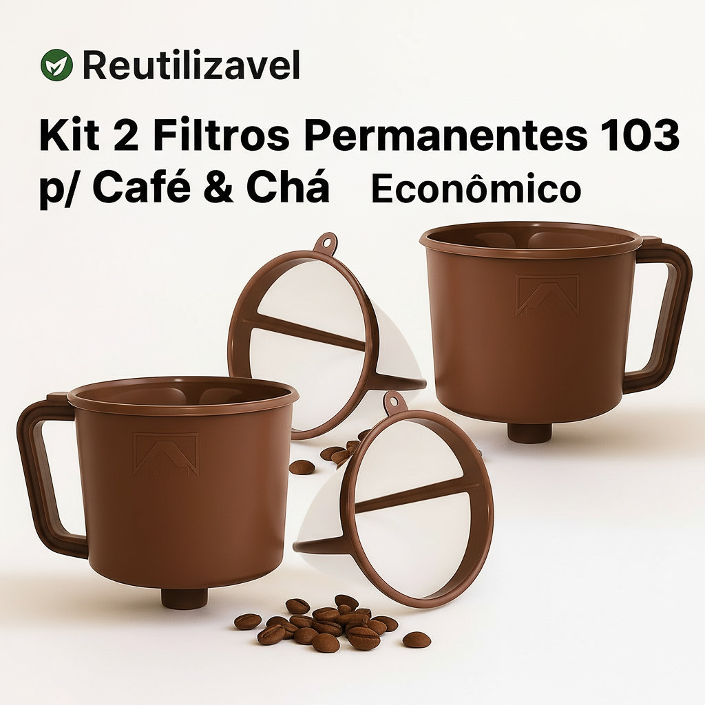 Kit 2un Coador Reutilizável 103 Café & Chá – Ecológico, Econômico e Fácil de Lavar 🌿 em Oferta na Shopee
