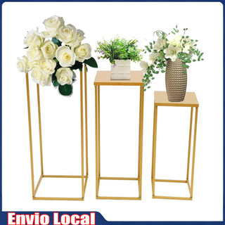 Suporte de exposição dourado para festa de casamento, 3 peças, 3 tamanhos, suporte de carga máximo, 10kg