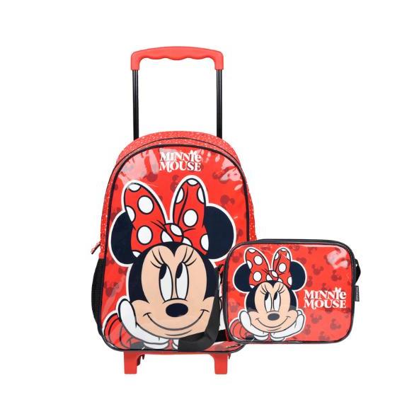 Kit Mochila de Rodinha e Lancheira Térmica Infantil Feminina Minnie Vermelha em Oferta na Shopee