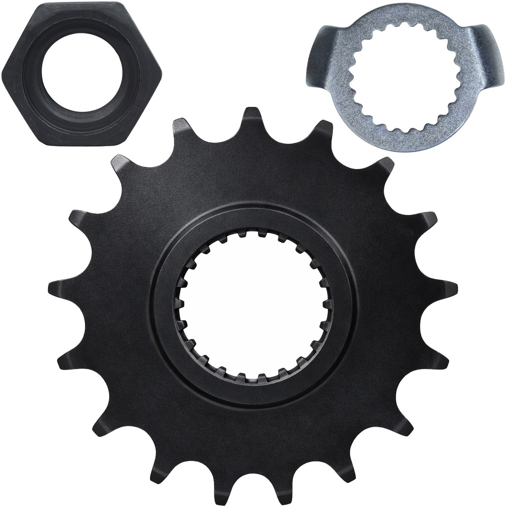 Pinhão de transmissão relação 17 dentes 428 YS250 FZ250 Fazer 2006 em diante XTZ250 Lander 2007 a 2008 com porca e trava