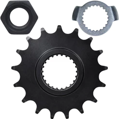 Pinhão de transmissão relação 17 dentes 520 YS250 FZ250 Fazer 2006 em diante XTZ250 Lander 2007 a 2008 com porca e trava