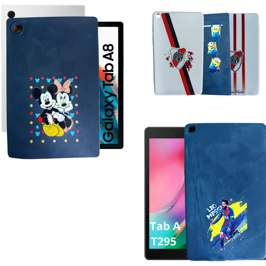 Capa Tablet Samsung Tab A8 10.5 (2022) e  Tab A 8.0 T295 TPU Preta e Estampada Masculino Feminino