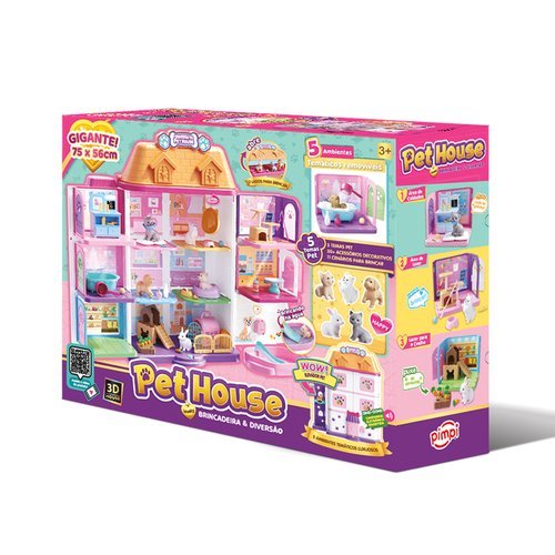 Casa Portatil Pet House Maleta Brinquedo Infantil Casa De Cachorro Acessorios 3d
