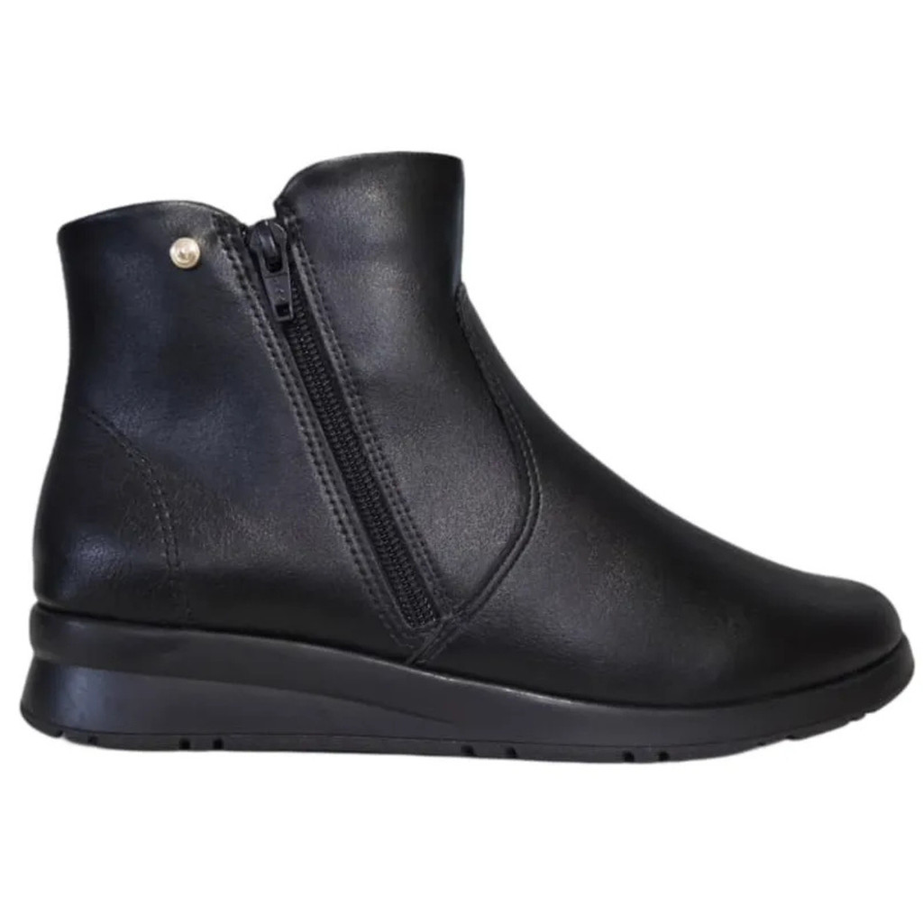 BOTA FEMININA COMFORTFLEX 92303 ANABELA ELEVAÇÃO SOLA 2 CM CALCE FACIL
