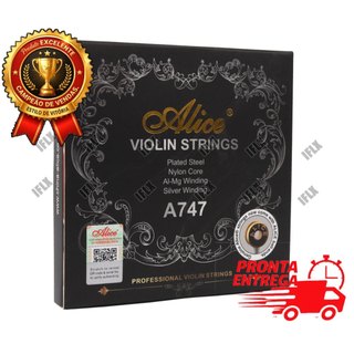 Corda Encordoamento Alice A-747 P/ Violino Profissional A747 - Com corda Mi ( E ) Avulsa Adicional - 5 cordas