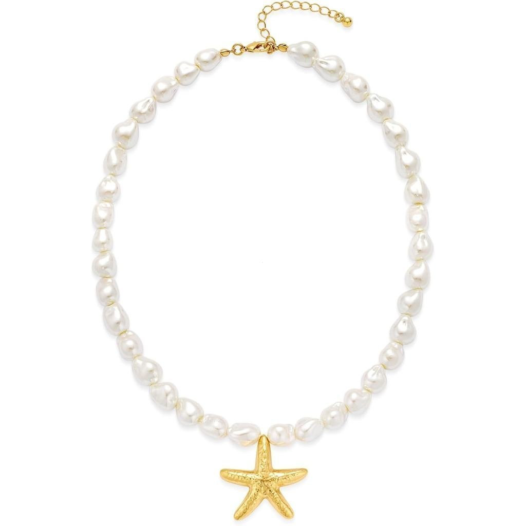 Colar de Ouro WOWORAMA para Mulheres, Colar Boho com Concha Espiral, Colar com Estrela-do-mar, Colar Vintage com Pingent