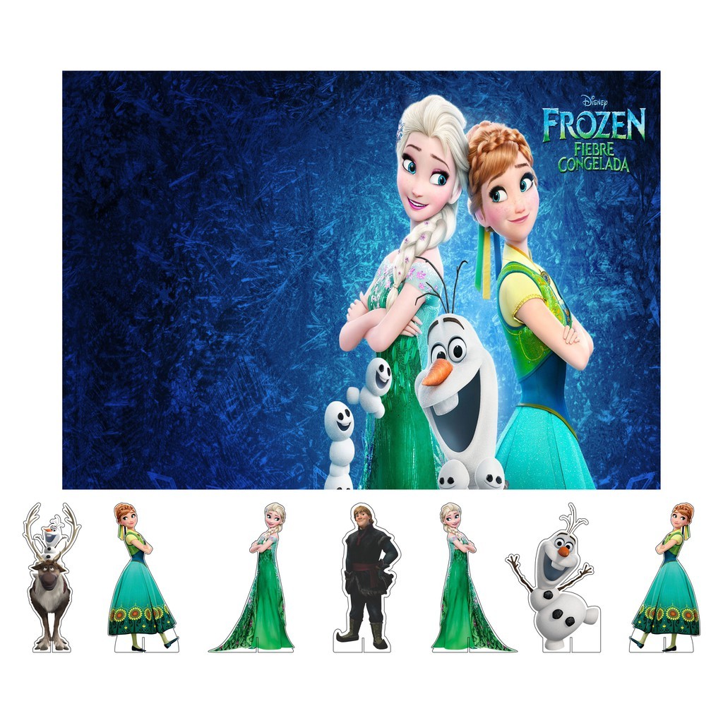 Kit Display De Mesa + Painel Festa Infantil Frozen Fever FC