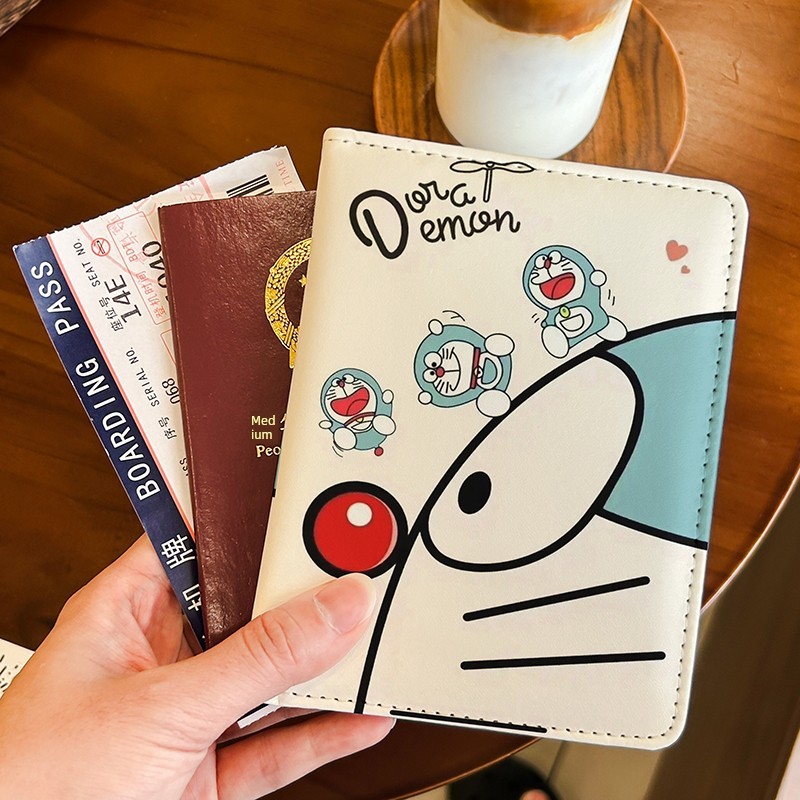 Dingdang gato periférico passaporte titular saco de documentos caso protetor Multi-função titular do cartão viajar no ex