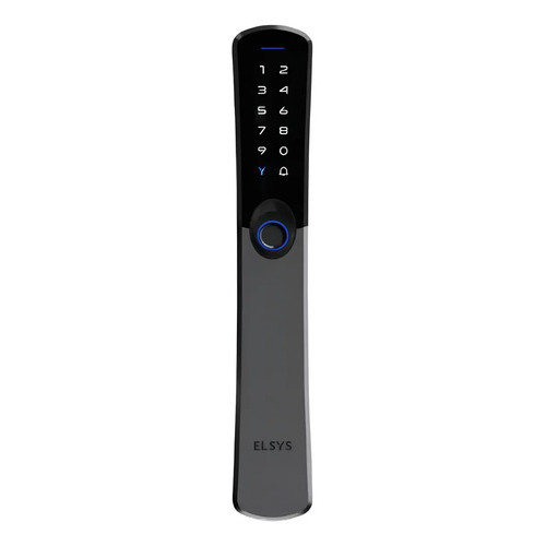 Fechadura Digital Elsys Samba Embutir Rolete Wi-fi Ip55 Externa Chuva Sol Tuya Smartlife Biométrica De6100i Preta