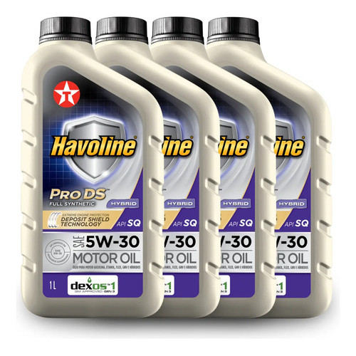 Kit 4 Óleo Motor Texaco Havoline 5w30 Dexos 1 Gen 3 4l