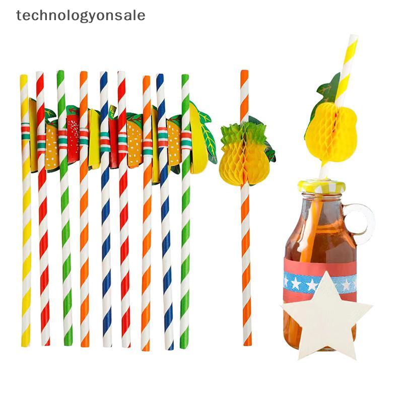 [Tecnologia] 50 Pçs/Lote 20cm 3D Frutas Cotail Canudos De Papel Guarda-Chuva Beber Festa Bar Decoração Fontes De Cor Sor