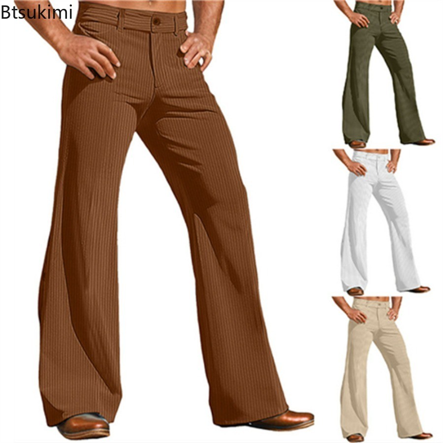 2026 Calças Sociais Masculinas De Veludo Sólido Queimado Bolso Casual Simples Conforto Negócios Diário Férias Modernas