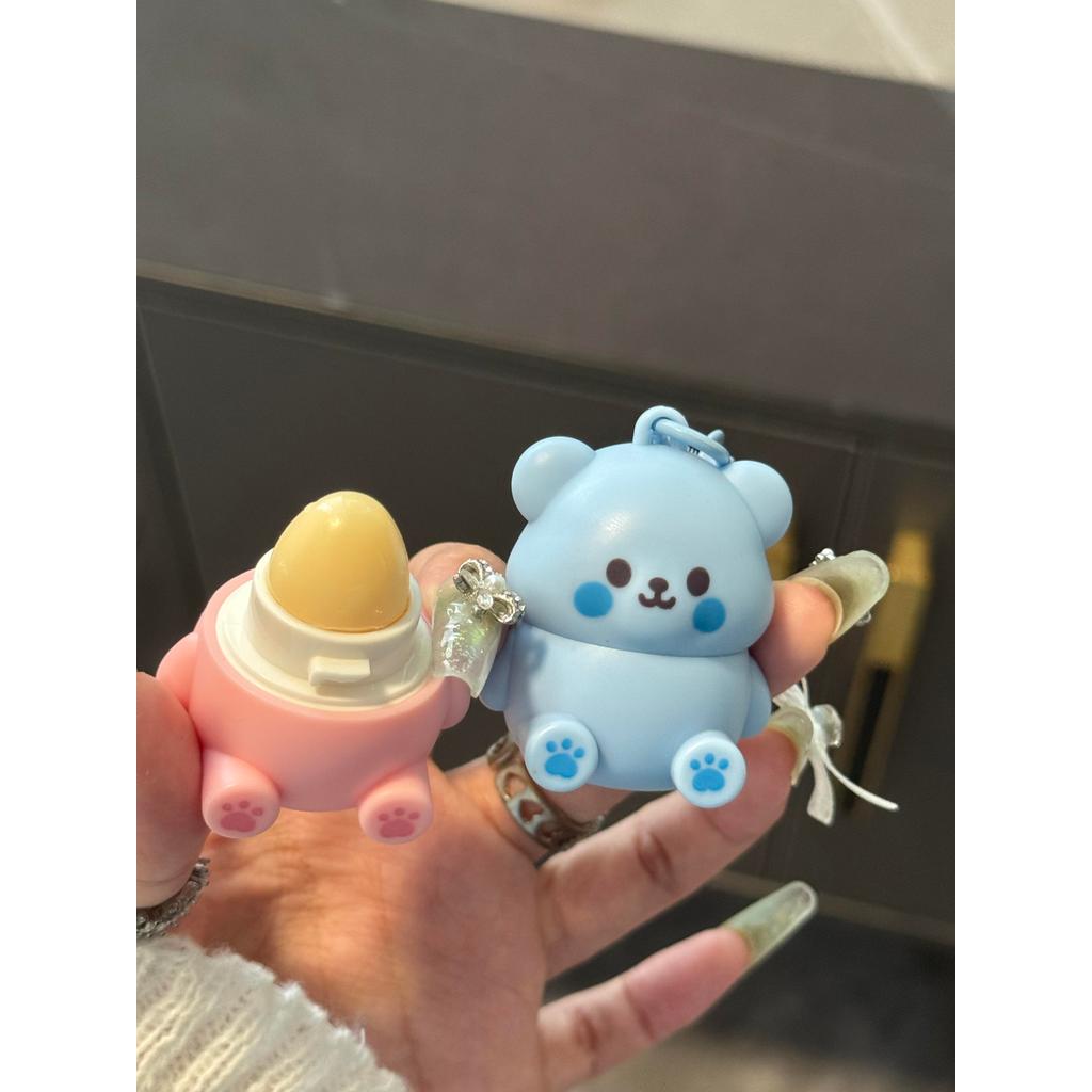 Lovely Story Cute Bear Bálsamo labial especial para crianças Hidratante Hidratante Anti-secagem Pequeno escudo dourado B