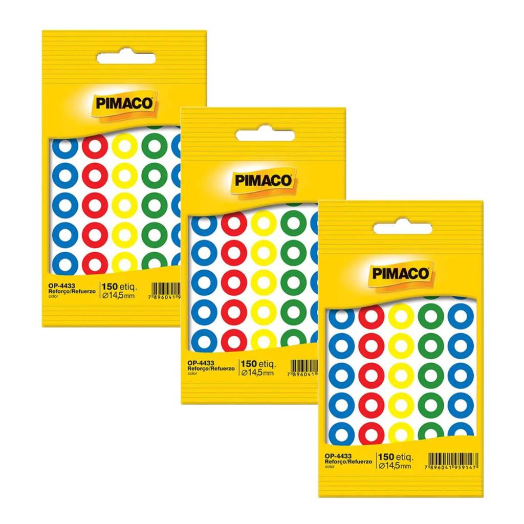 Kit Reforço de Fichário colorido Pimaco