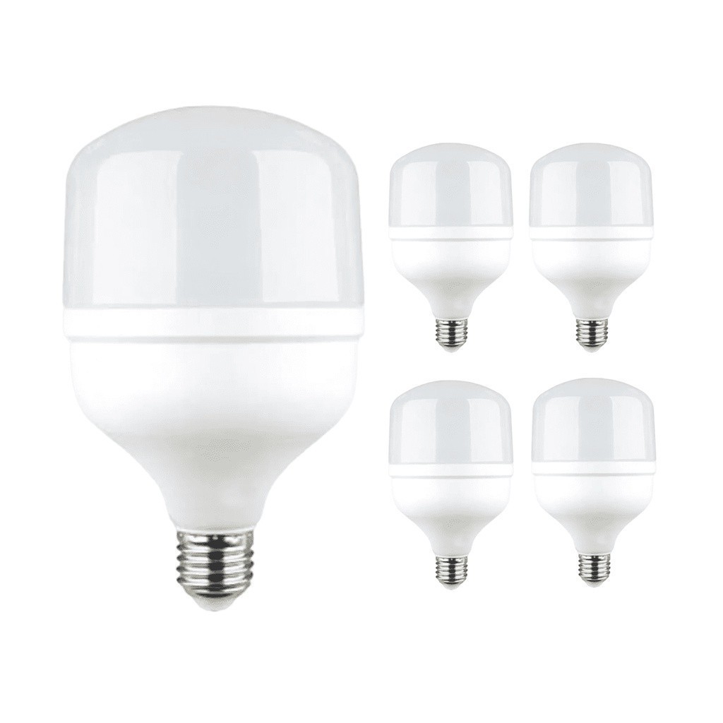 Kit 5 Lâmpada Led Bulbo 30w 6500k Branco Frio Bivolt soquete E27 Econômica Forte Iluminação Luz Potente Casa