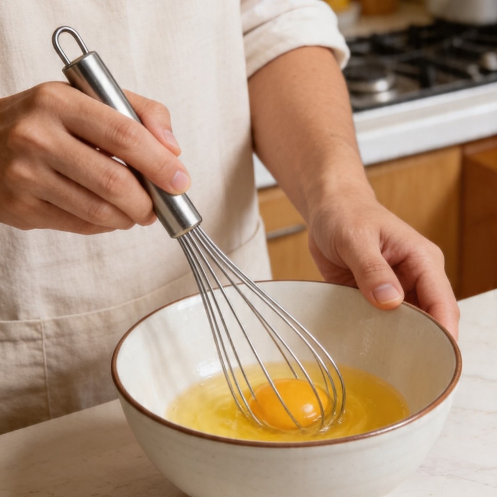 Batedor de Ovos Inox SQ 🥄✨|Fouet de Aço Inoxidável,Misturador Manual,Resistente e Ideal para Cozinha