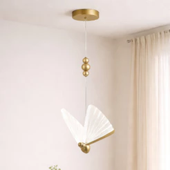 Luminaria Pendente Led Borboleta 6W Seleção de temperatura Quente/Neutro/Frio 20cm Branco Cod:ALUT001952 Alut By Avant