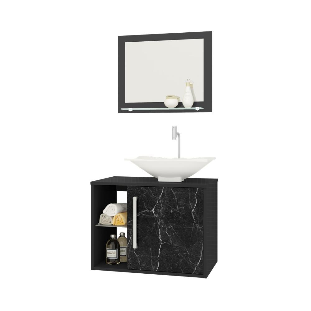 Conj Gabinete Baden Bechara 2075767 Banheiro Preto Fosco/Nero