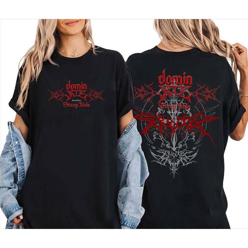 「BR.Moonlight」Camiseta Unissex Stray Kids World Tour Banda Kpop Estampa Exclusiva Confortável Divertida Estilosa Casual