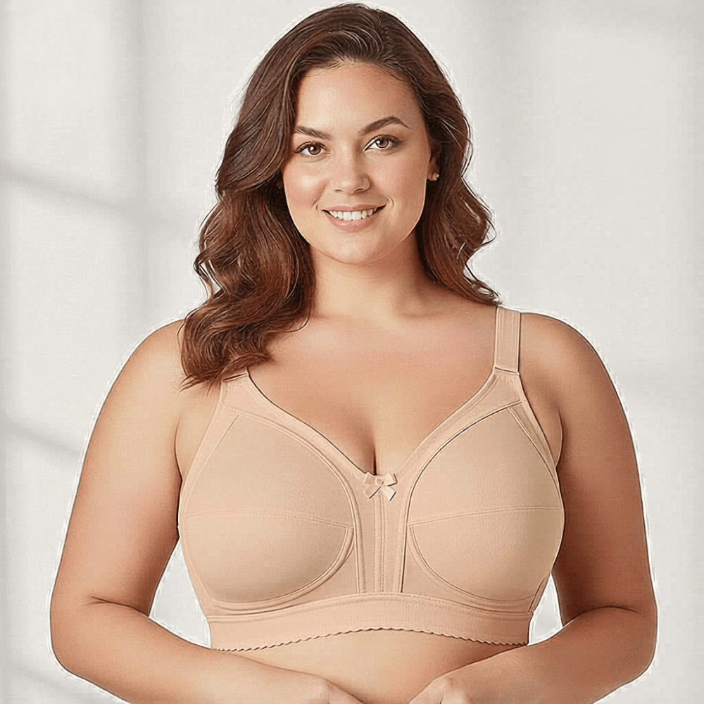 Sutiã Plus Size Feminino Reforçado Poliamida Com Pala Sustentação Forro Algodão